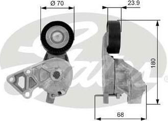 GATES Натяжитель приводного поликлинового ремня AUDI A3, FORD (Europe) Galaxy (038903315AE, T38307)