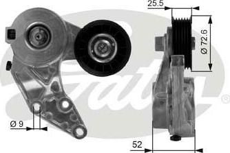 GATES Натяжитель приводного поликлинового ремня VW GOLF 4/BORA 2.3/2.8 (022145299D, T38377)