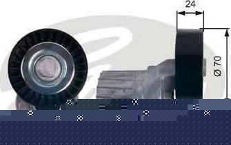 GATES Натяжитель ремня поликлинового VW PASSAT B6/GOLF V/T5/AUDI A3/FABIA 1.9TDI,2.0TDI (038903315AH, T38427)
