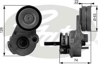 GATES Ролик натяжения генератора OPEL ASTRA H (6340558, T38433)