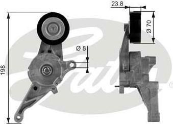 GATES Натяжитель ремня приводного VW PASSAT B6/GOLF V/T5/AUDI A3/OCTAVIA 1.9TDI,2.0TDI (03G 903 315 C, T38436)