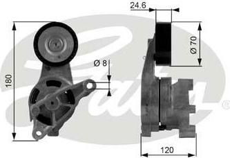 GATES Натяжитель приводного ремня AD VW (T38438)