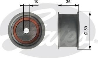 GATES Ролик обводной ГРМ VAG A4/A6/A8/Passat V 2,4/2,7T/2,8L 10/96-01/05 (078109244H, T41227)