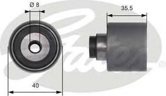 GATES Ролик обвод. ГРМ VAG A4/A6/Golf V/Passat VI/Octavia/Jetta III/Touran 2,0TDI 04/03-> 038109244J/038109244N (038109244J, T41229)