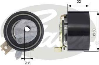 GATES Натяжитель ремня ГРМ Renault DUSTER 1.5 dCi (8200102941, T43014)