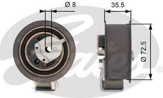 GATES Ролик-натяжитель, ремень ГРМ VW BORA универсал (1J6) 1.9 TDI 4motion (045109243B, T43020)