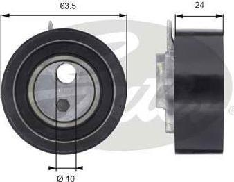 Gates T43049 паразитный / ведущий ролик, зубчатый ремень на VW LT 28-46 II фургон (2DA, 2DD, 2DH)
