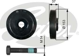 Gates TVD1006A ременный шкив, коленчатый вал на PEUGEOT 307 (3A/C)