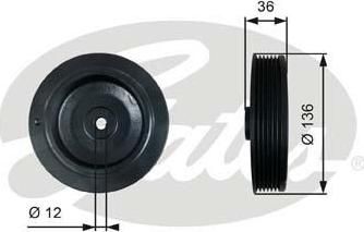 Gates TVD1010 ременный шкив, коленчатый вал на RENAULT CLIO II (BB0/1/2_, CB0/1/2_)