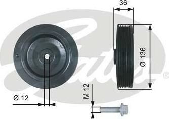 Gates TVD1010A ременный шкив, коленчатый вал на RENAULT CLIO II (BB0/1/2_, CB0/1/2_)