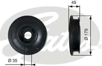 Gates TVD1012 ременный шкив, коленчатый вал на OPEL VECTRA B универсал (31_)