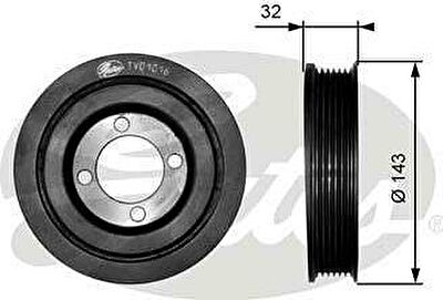 Gates TVD1016 ременный шкив, коленчатый вал на OPEL FRONTERA B (6B_)