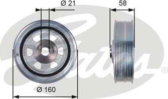 Gates TVD1080 ременный шкив, коленчатый вал на IVECO DAILY III фургон/универсал