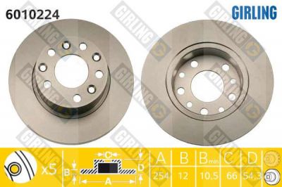 Girling 6010224 тормозной диск на RENAULT 25 (B29_)