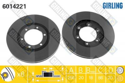 Girling 6014221 тормозной диск на MAZDA E-SERIE автобус (SR1)