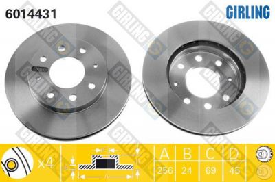 Girling 6014431 тормозной диск на VOLVO V40 универсал (VW)