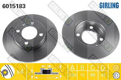 Girling 6015183 тормозной диск на VW POLO CLASSIC (6KV2)