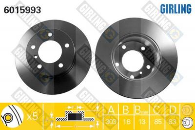 Girling 6015993 тормозной диск на PUCH G-MODELL (W 463)