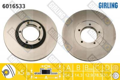 Girling 6016533 тормозной диск на FORD TRANSIT автобус (V_ _)