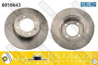 Girling 6016643 тормозной диск на SAAB 90