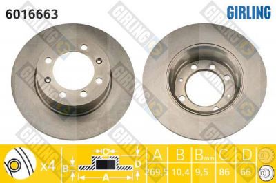 Girling 6016663 тормозной диск на SAAB 90