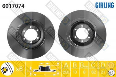 Girling 6017074 тормозной диск на ALFA ROMEO 90 (162)