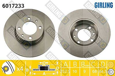 GIRLING Диск тормозной LADA 2101-07 передний (21013103002, 6017233)