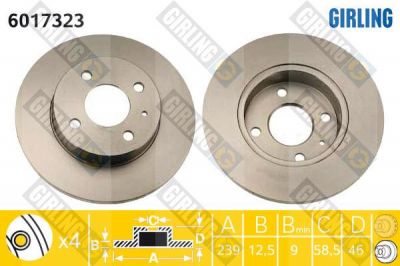 Girling 6017323 тормозной диск на ALFA ROMEO 33 (905)