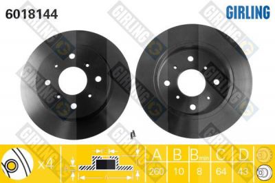 Girling 6018144 тормозной диск на ROVER 800 (XS)