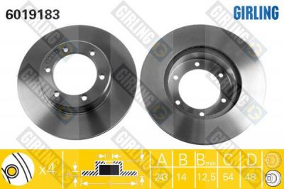 Girling 6019183 тормозной диск на TOYOTA COROLLA Liftback (_E8_)