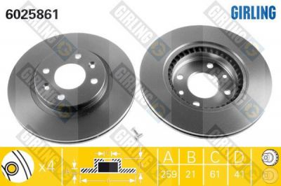 Girling 6025861 тормозной диск на RENAULT LOGAN I универсал (KS_)