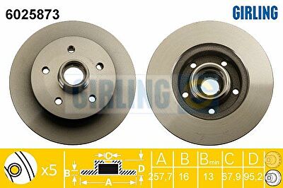 Girling 6025873 тормозной диск на VW TRANSPORTER III фургон