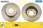 Girling 6025991 тормозной диск на AUDI 80 Avant (8C, B4)