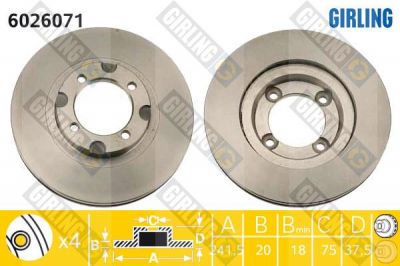 Girling 6026071 тормозной диск на MAZDA 626 III Hatchback (GD)