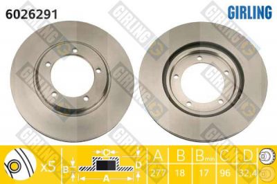 Girling 6026291 тормозной диск на BERTONE FREECLIMBER