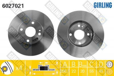 GIRLING Диск тормозной пер вент MAZDA 323 91-00 (BB7E3325XA, 6027021)