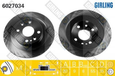 Girling 6027034 тормозной диск на MAZDA 323 C IV (BG)