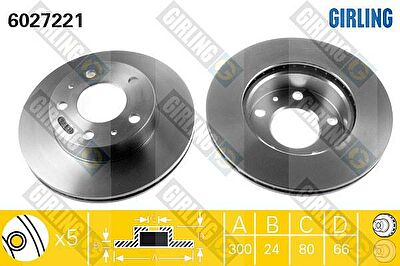 GIRLING Диск тормозной передний CITROEN JUMPER FIAT DUCATO PEUGEOT BOXER 94> (4246K3, 6027221)