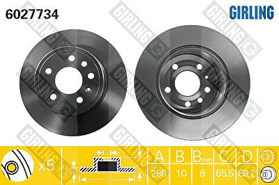 Girling 6027734 тормозной диск на OPEL VECTRA B (36_)