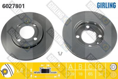 Girling 6027801 тормозной диск на VW LUPO (6X1, 6E1)