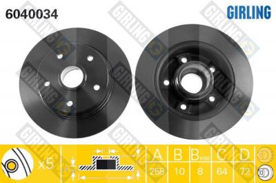 Girling 6040034 тормозной диск на MAZDA 626 III Station Wagon (GV)