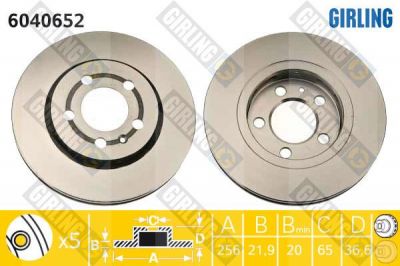 Girling 6040652 тормозной диск на VW GOLF IV (1J1)