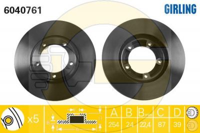 Girling 6040761 тормозной диск на HYUNDAI H-1 / STAREX