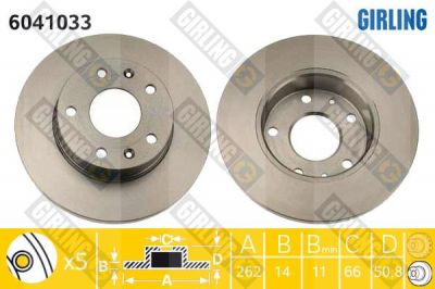 Girling 6041033 тормозной диск на LAND ROVER FREELANDER Soft Top (LN_)