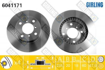 Girling 6041171 тормозной диск на SUZUKI BALENO (EG)