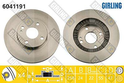 Girling 6041191 тормозной диск на MAZDA 323 S VI (BJ)