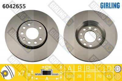 Girling 6042655 тормозной диск на SAAB 9-3 (YS3F)