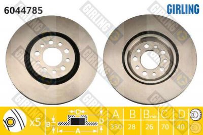 Girling 6044785 тормозной диск на ALFA ROMEO 159 (939)