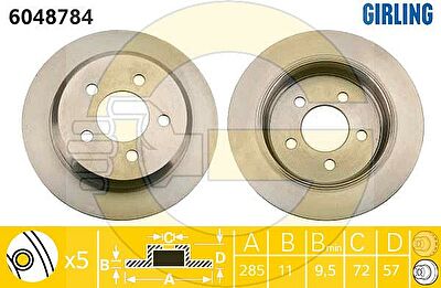 Girling 6048784 тормозной диск на JEEP GRAND CHEROKEE I (ZJ)
