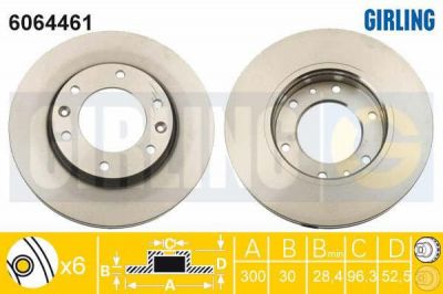 Girling 6064461 тормозной диск на HYUNDAI H-1 Cargo (TQ)